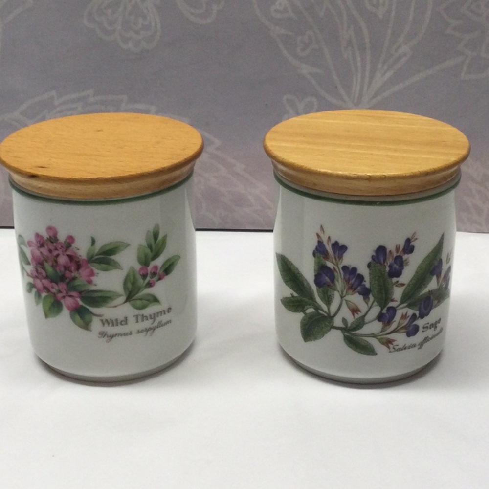 Vintage Worcester herbs jars